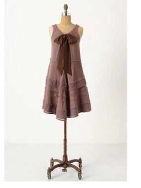 Anthropologie Zehavale Flounced Tiered Dress in Mocha
